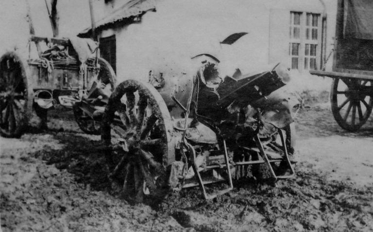 Kanon 10,5cm type Krupp in dienst bij het Belgische leger